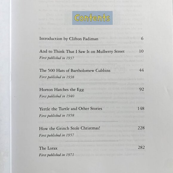 Six by Seuss Book of 6 Stories by Dr. Seuss Book Hardcover Illustrated 1991 - Picture 8 of 11